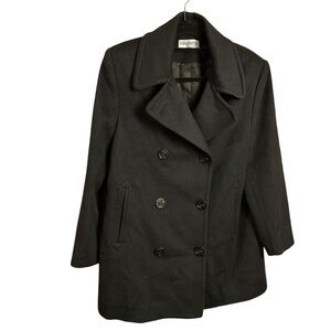 Forecaster Black Double-Breasted Wool Blend Coat Size 10